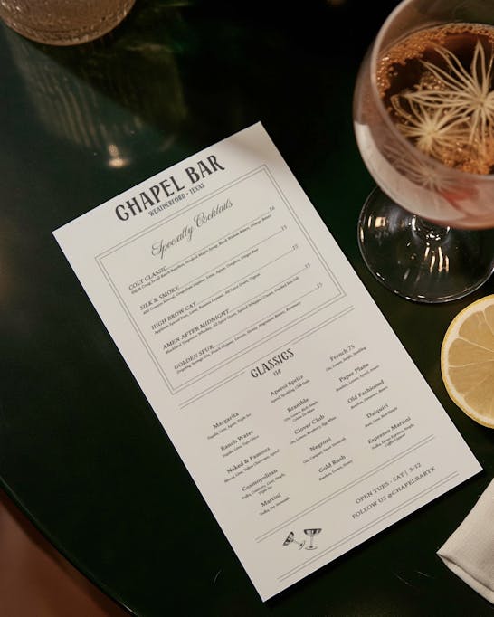 Hospitality Menu Design