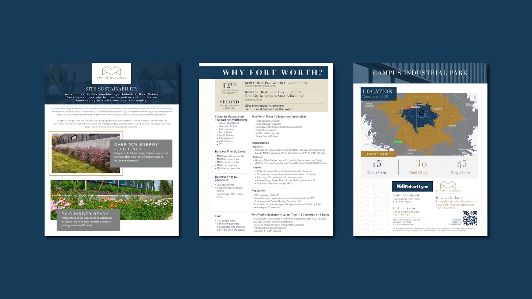 Commercial real estate developer Empire Holdings brand identity and logo design for investment property portfolio