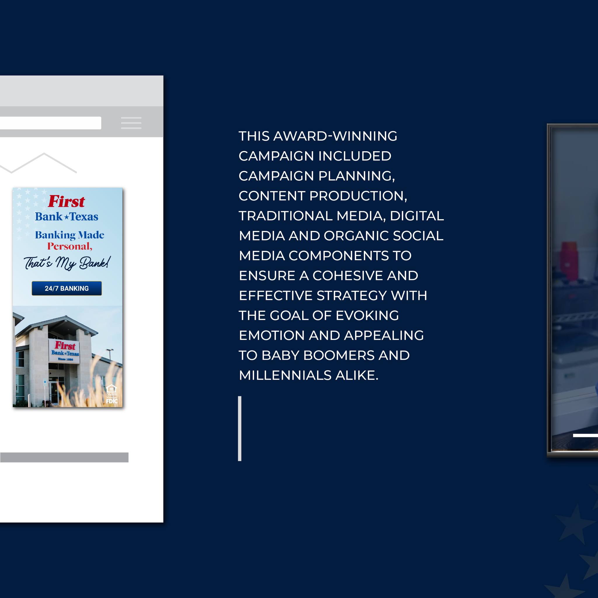 Integrated marketing campaign for First Bank Texas designed to strengthen community connection