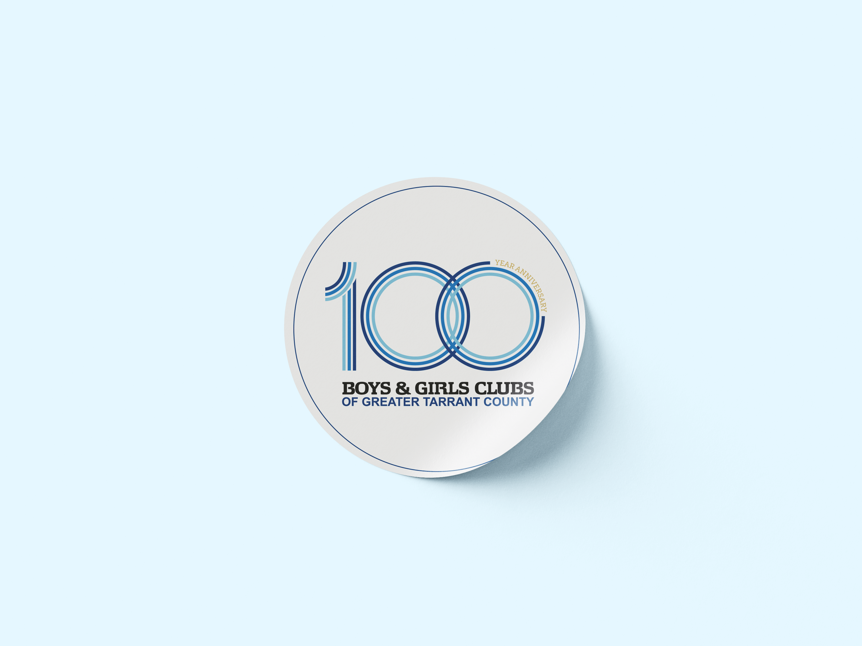 Anniversary branding design for nonprofit 100-year celebration by Fort Worth marketing agency