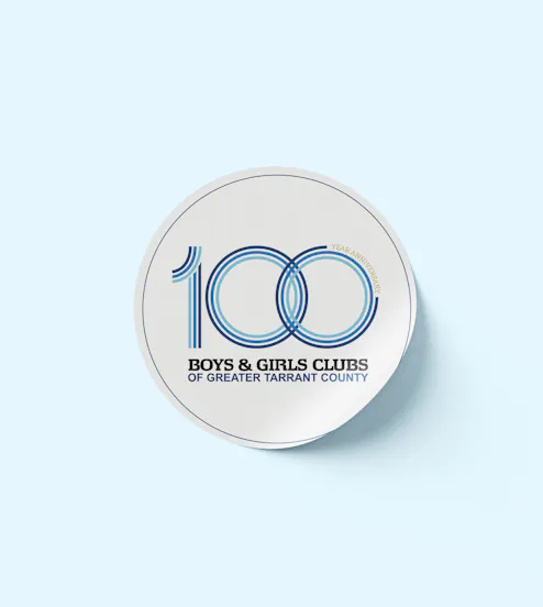 Anniversary branding design for nonprofit 100-year celebration by Fort Worth marketing agency