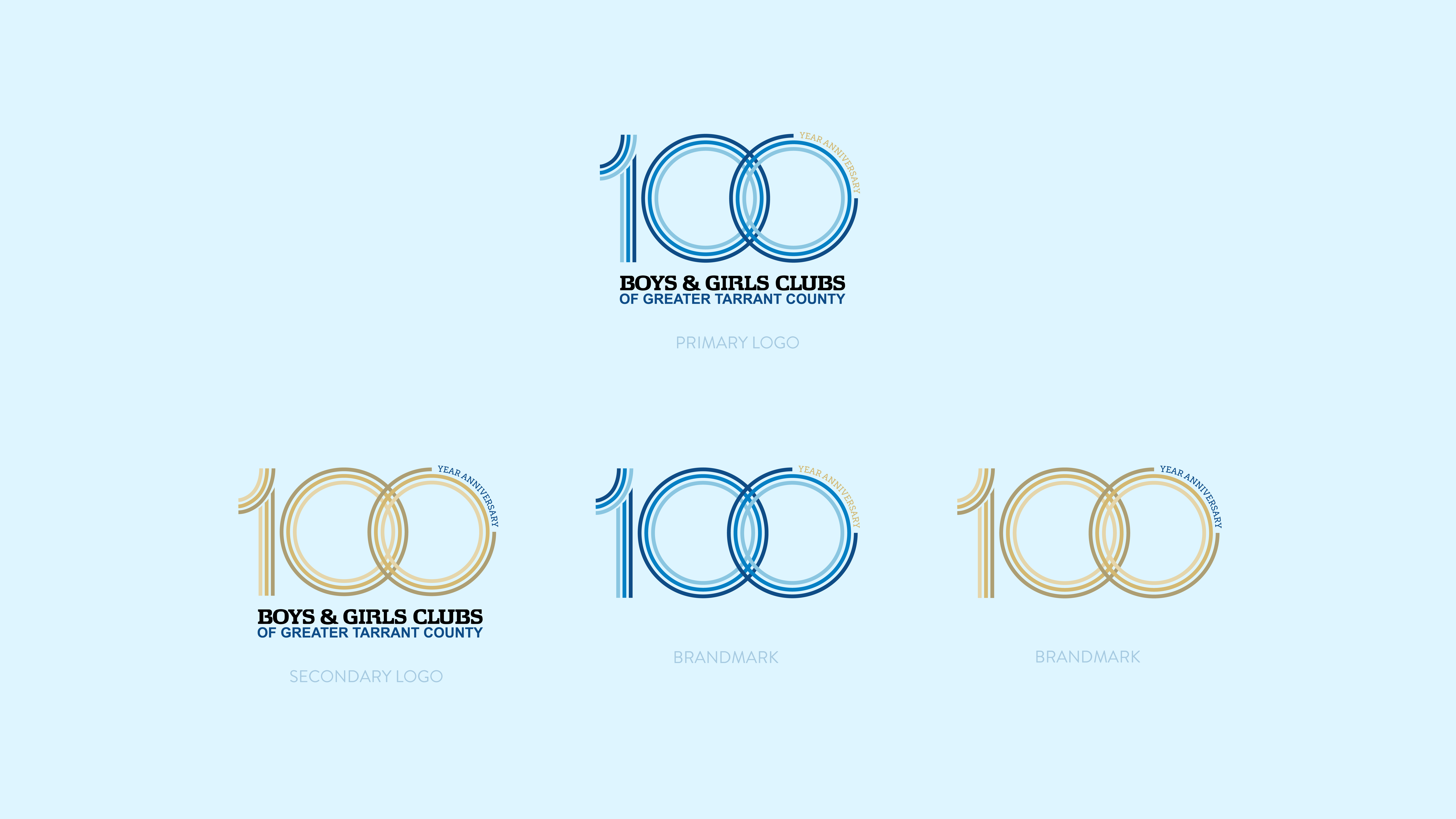 Centennial logo and visual identity system for anniversary campaign design