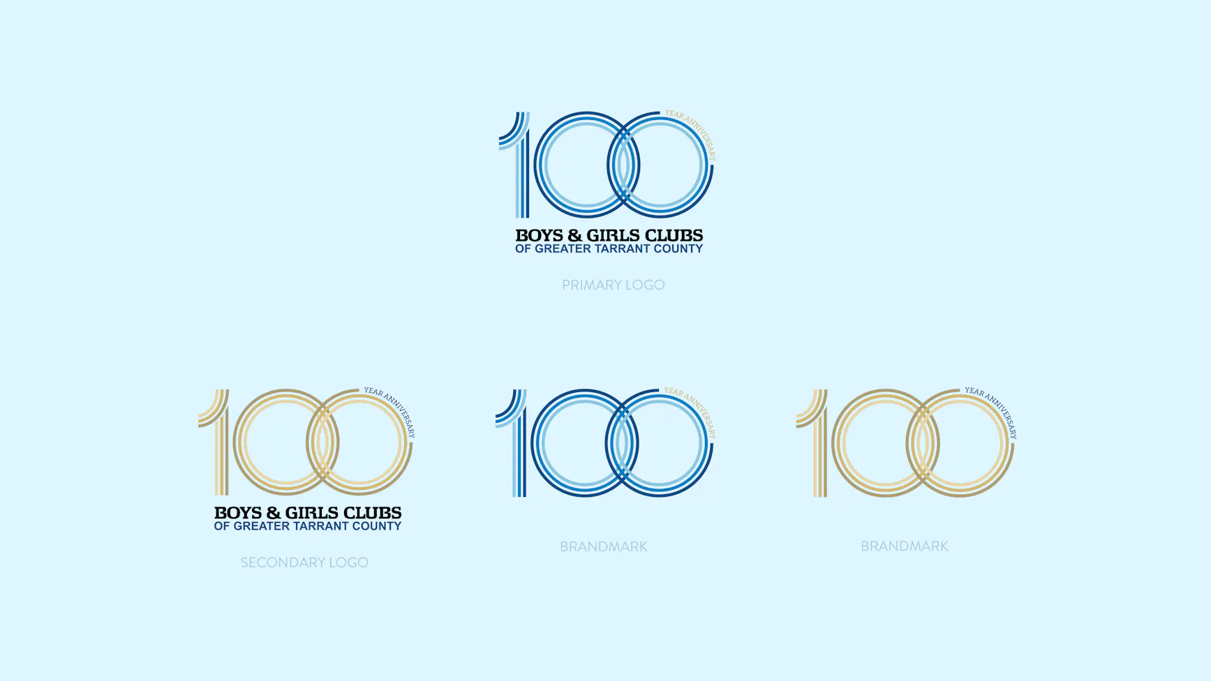 Centennial logo and visual identity system for anniversary campaign design