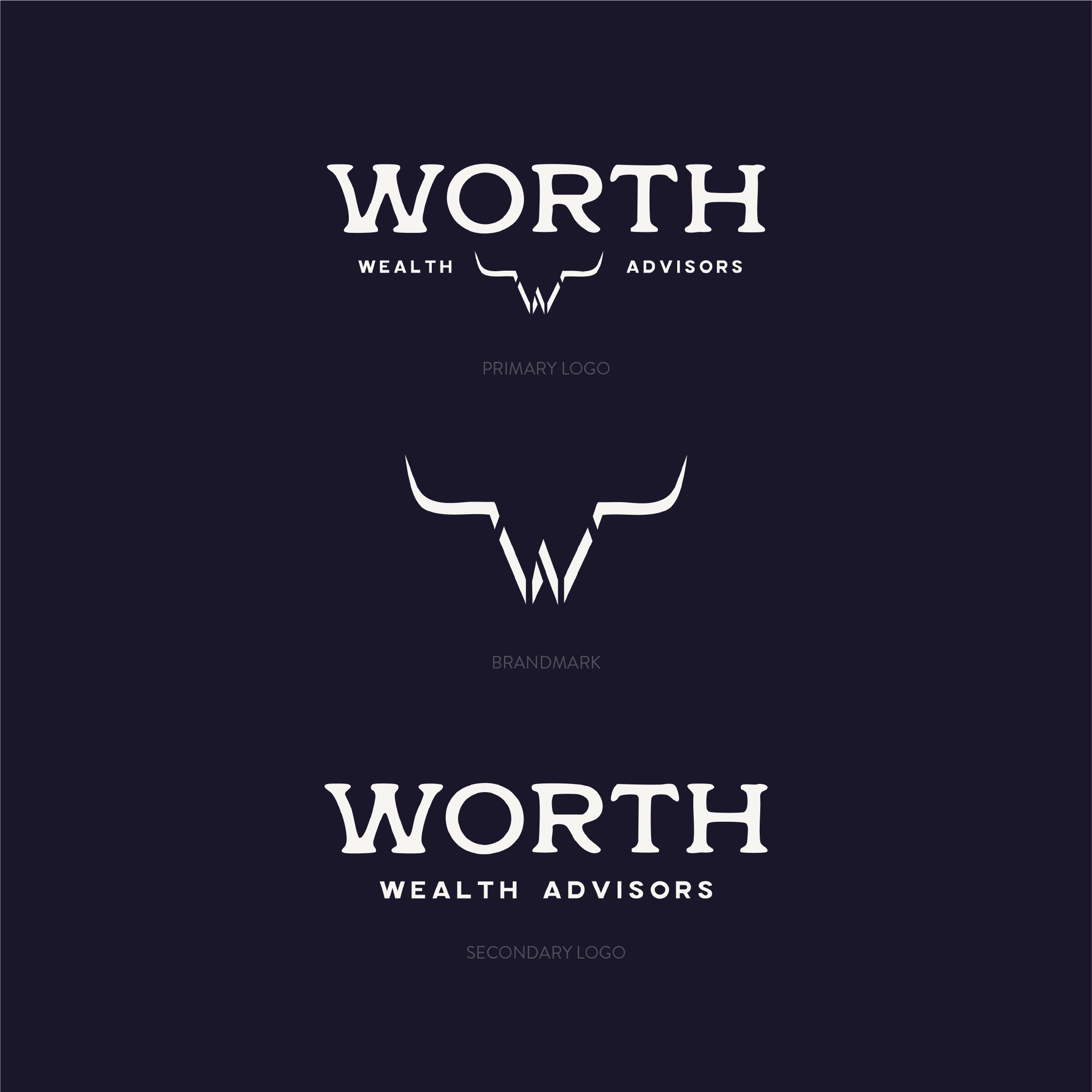 Worth Wealth Advisors brand color palette and typography system