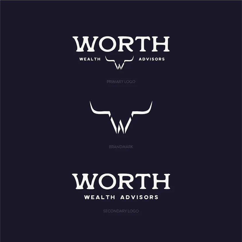 Worth Wealth Advisors brand color palette and typography system