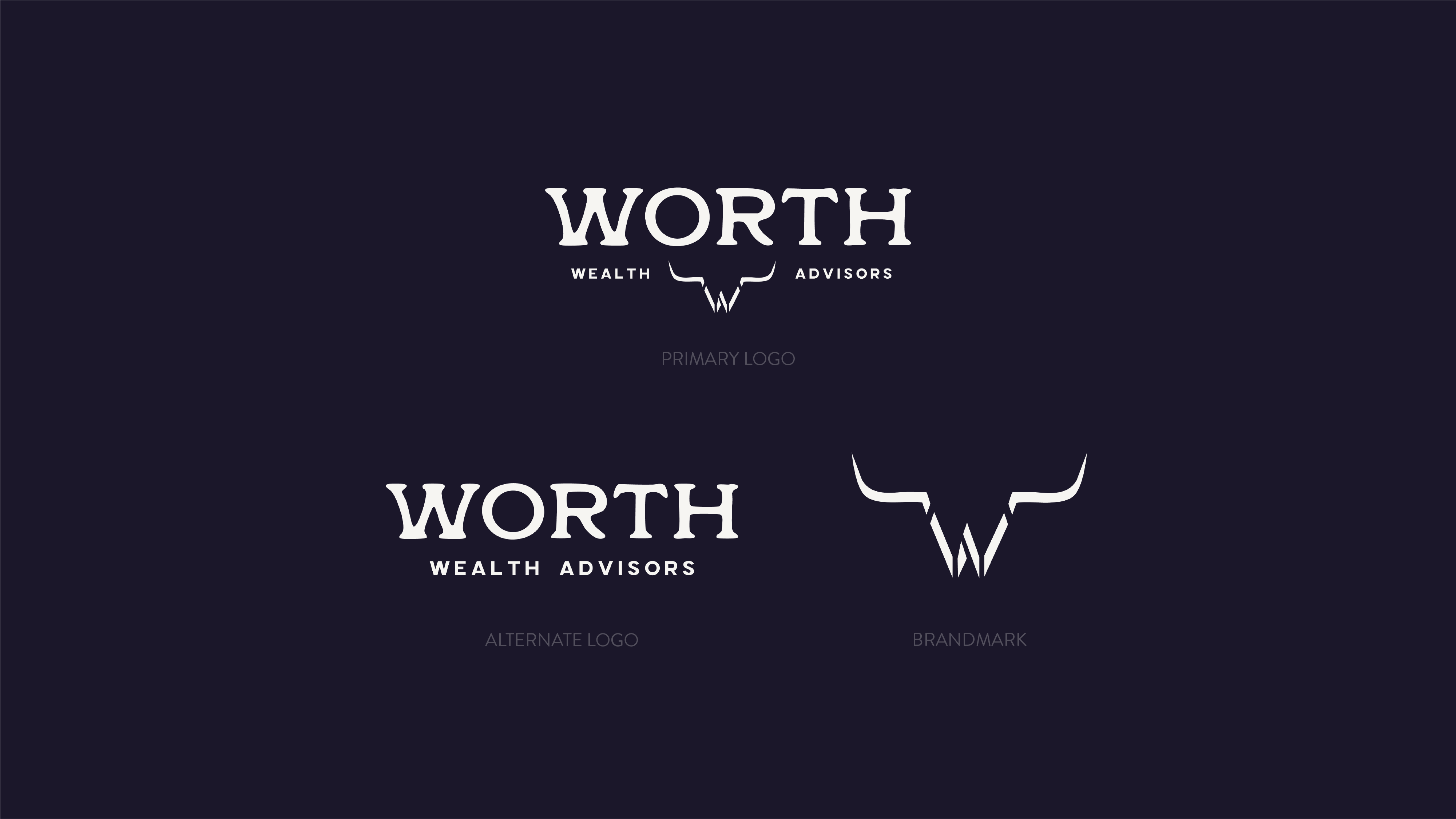 Worth Wealth Advisors brand color palette and typography system