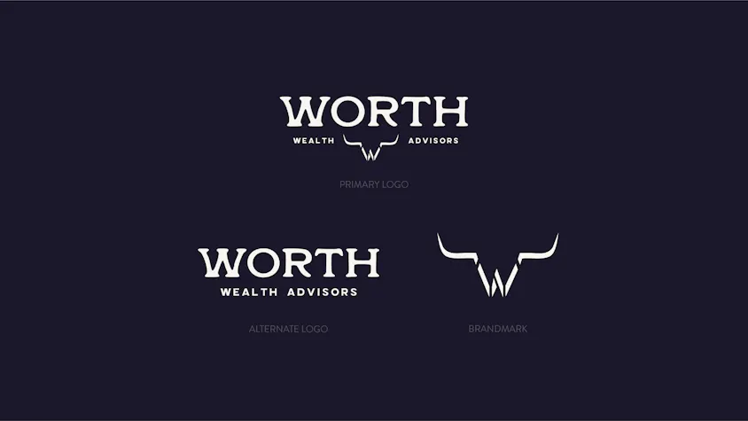 Worth Wealth Advisors brand color palette and typography system