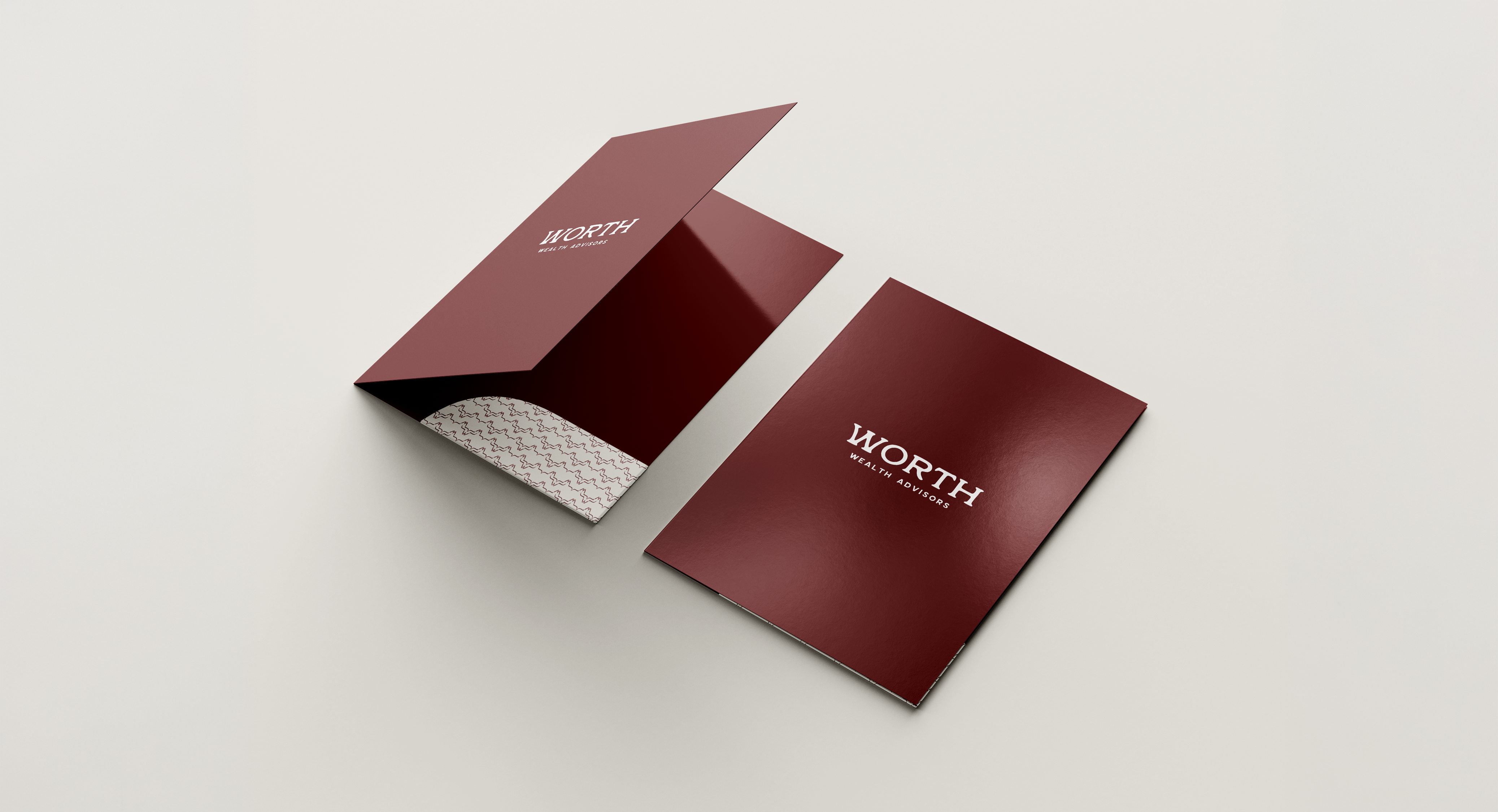 Worth Wealth Advisors branded stationery and print collateral