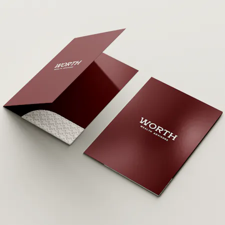 Worth Wealth Advisors branded stationery and print collateral
