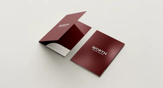 Worth Wealth Advisors branded stationery and print collateral