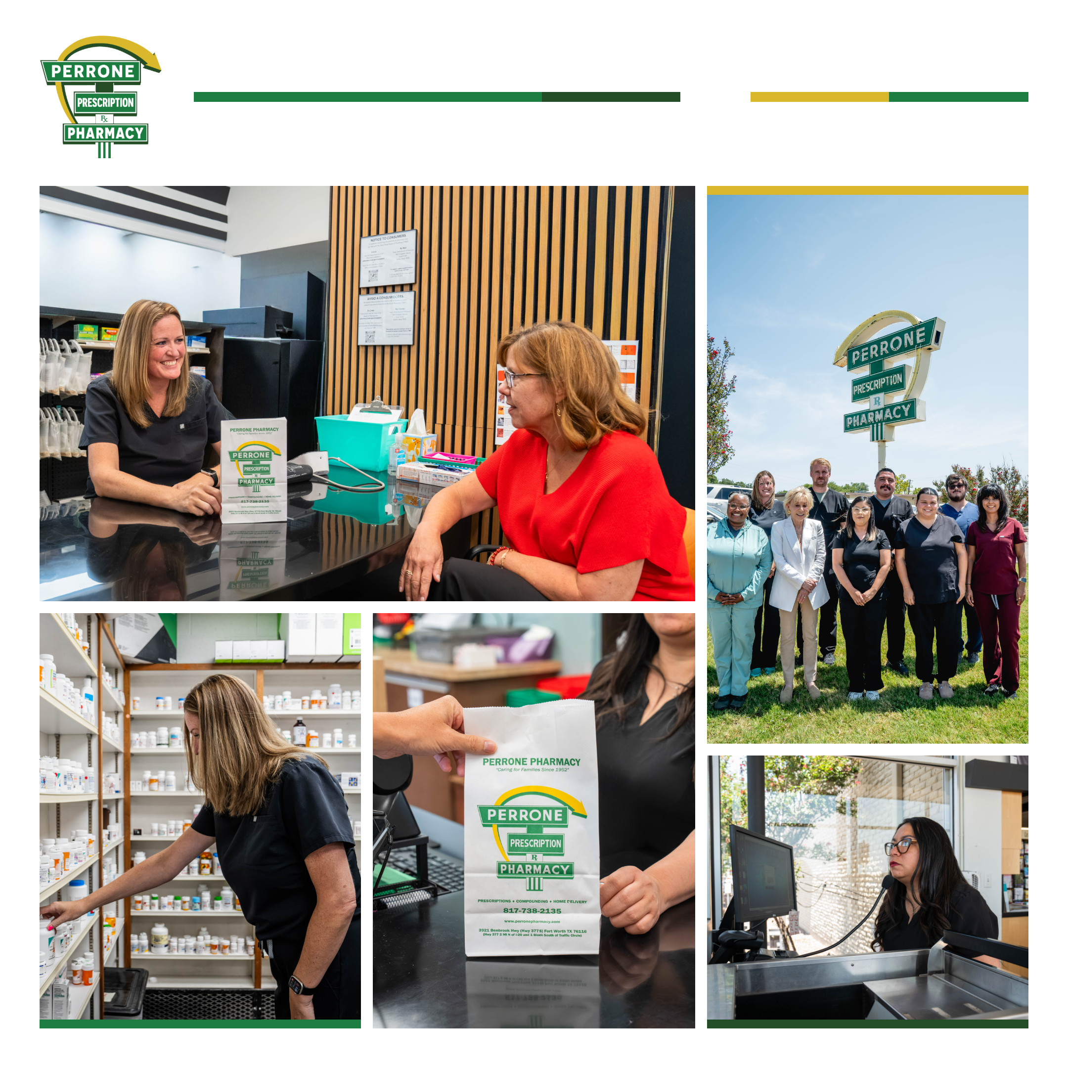 We photographed the Perrone team on site so both websites show the people patients and partners will actually work with.