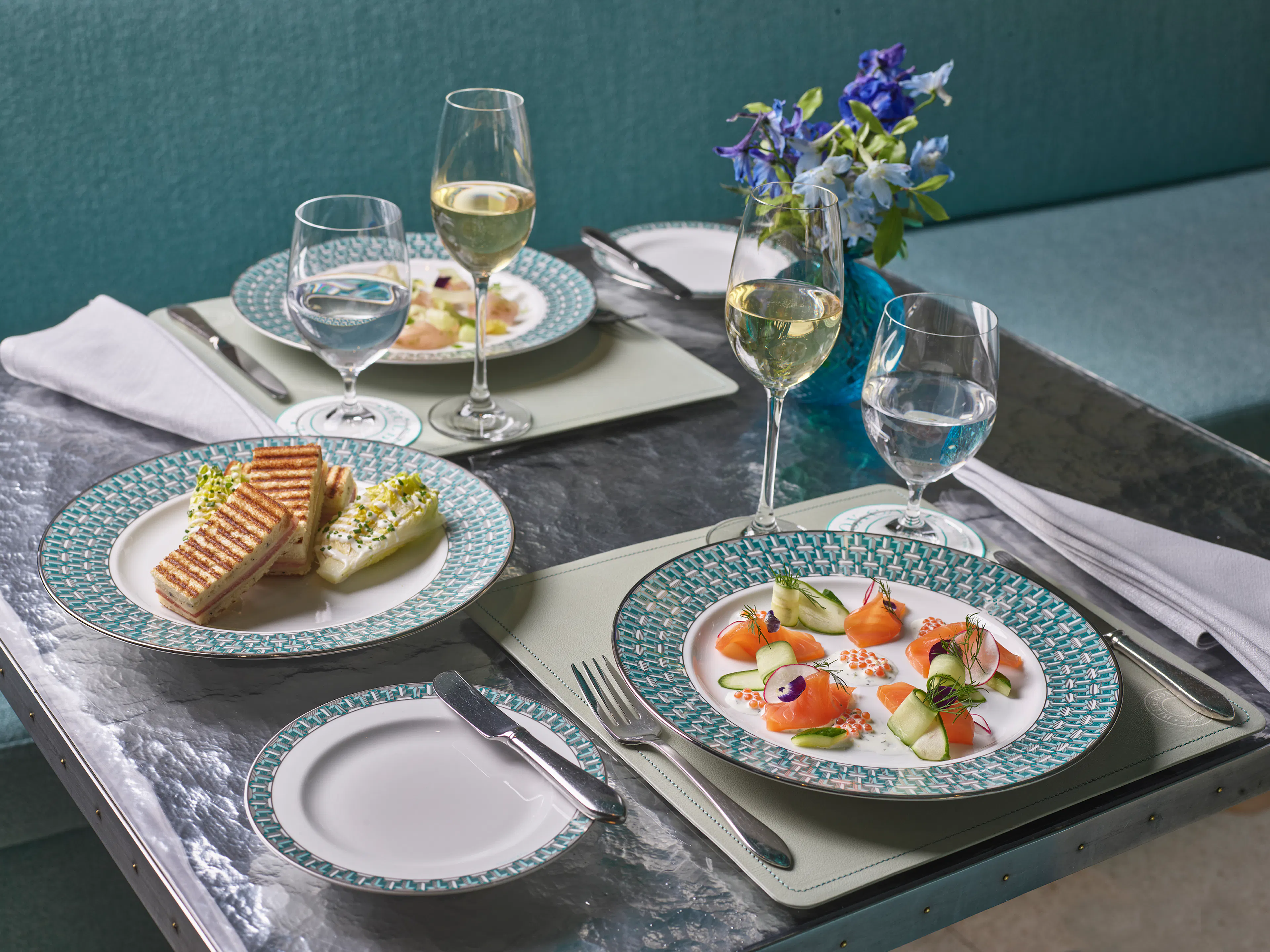 Full Set Table at Blue Box Café at Tiffany & Co. South Coast Plaza
