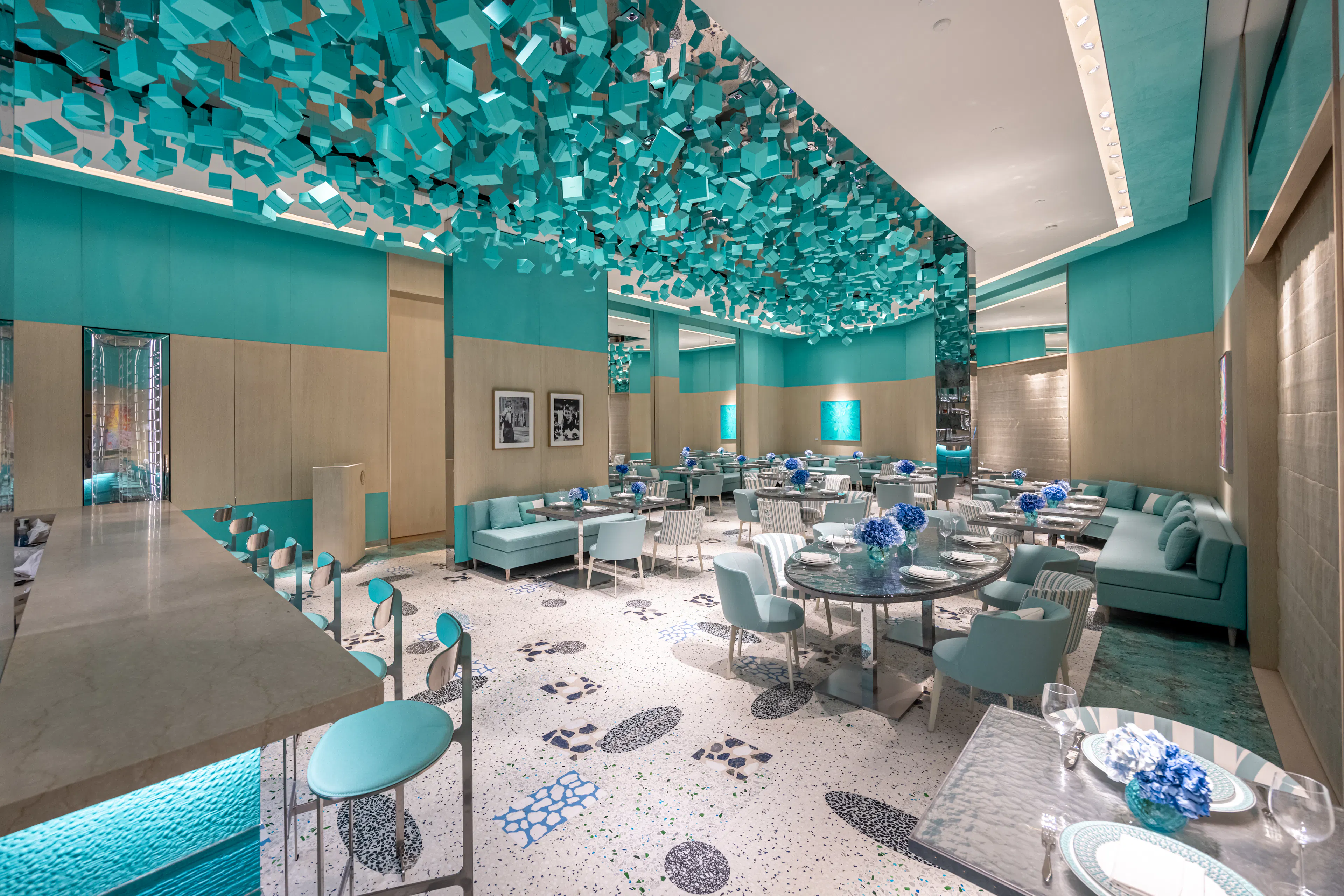 interior at Blue Box Café at Tiffany & Co. South Coast Plaza