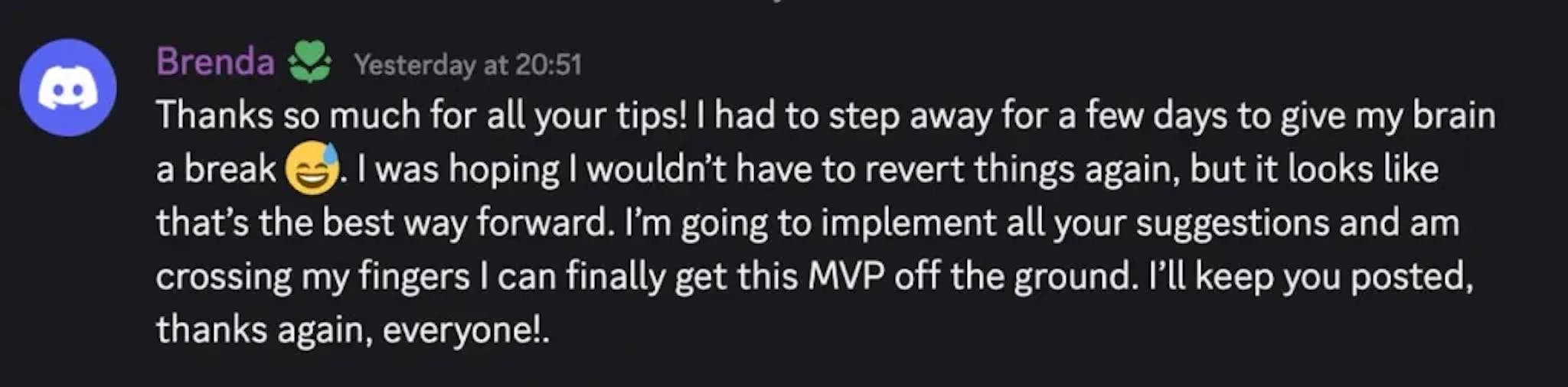 A student being helpful for all the tips.