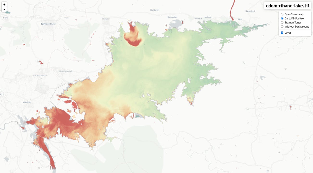 Water quality of Lake Rihand on the border of MP and UP, India