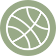 Stylized Green Basketball Icon