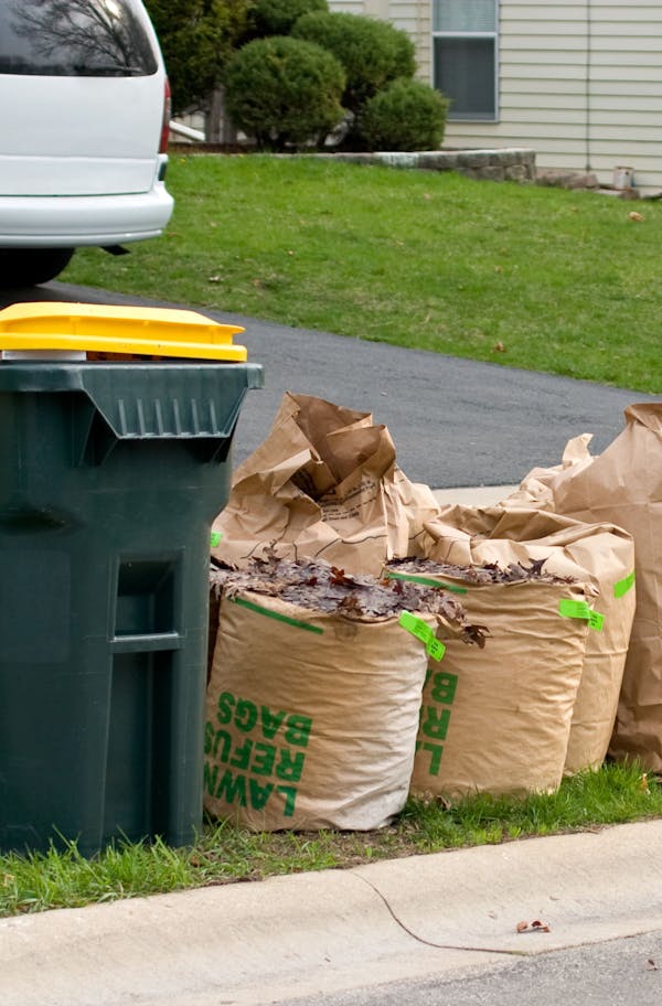 Premium Photo  Garbage bag.garbage bags and recycle green bin. dumpsters  being full with garbage