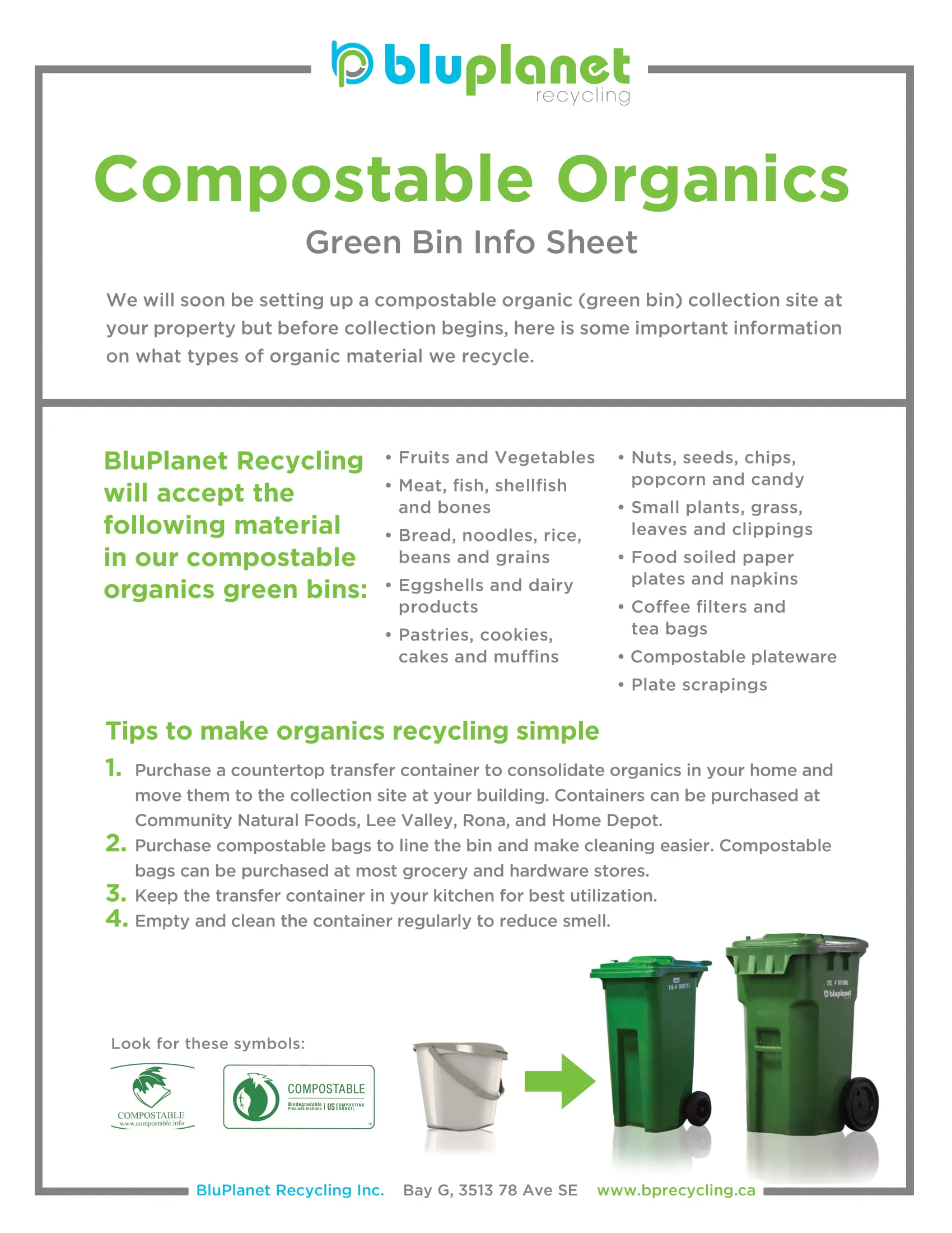 Free Waste Signage & Education | Calgary, Airdrie, Okotoks | BluPlanet