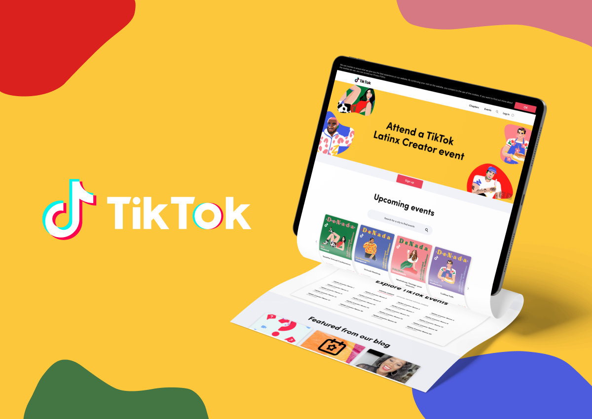 Tiktok Latinx Creator Mockup -  I was intrigued to find that Tiktok had a Latinx, Black, Women's creator's community platform and how they made sure that designs for these events were thoughtful and presented in a way that celebrated the people.
