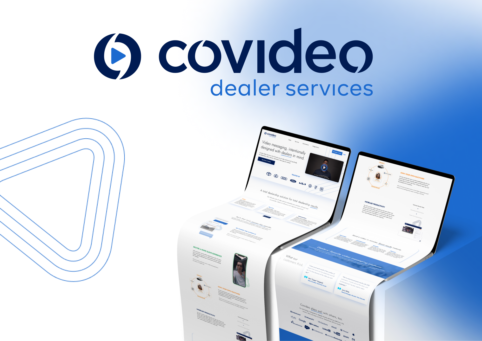 Covideo Dealer Services Landing Page Website