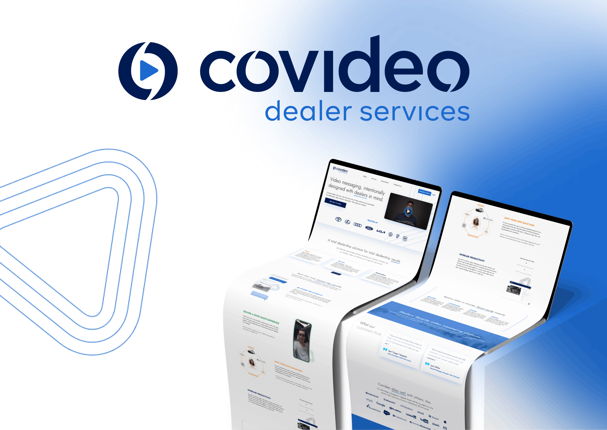 Covideo Dealer Services Landing Page Website
