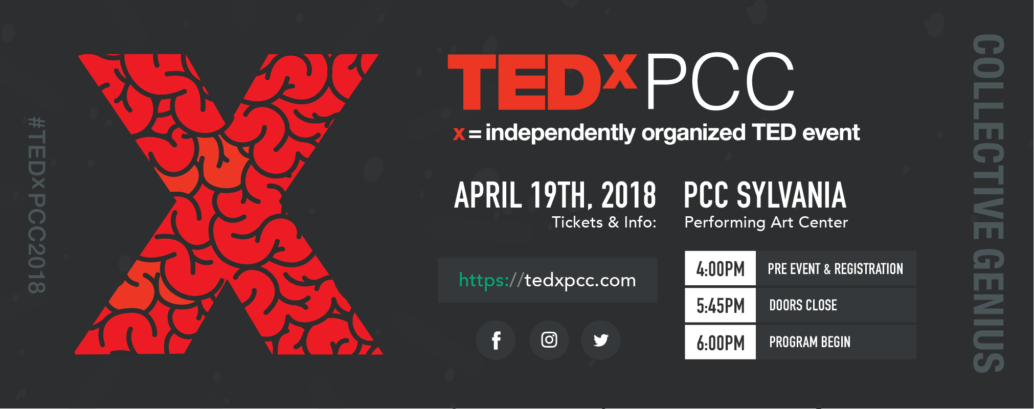 TedxPCC 2018 Banner