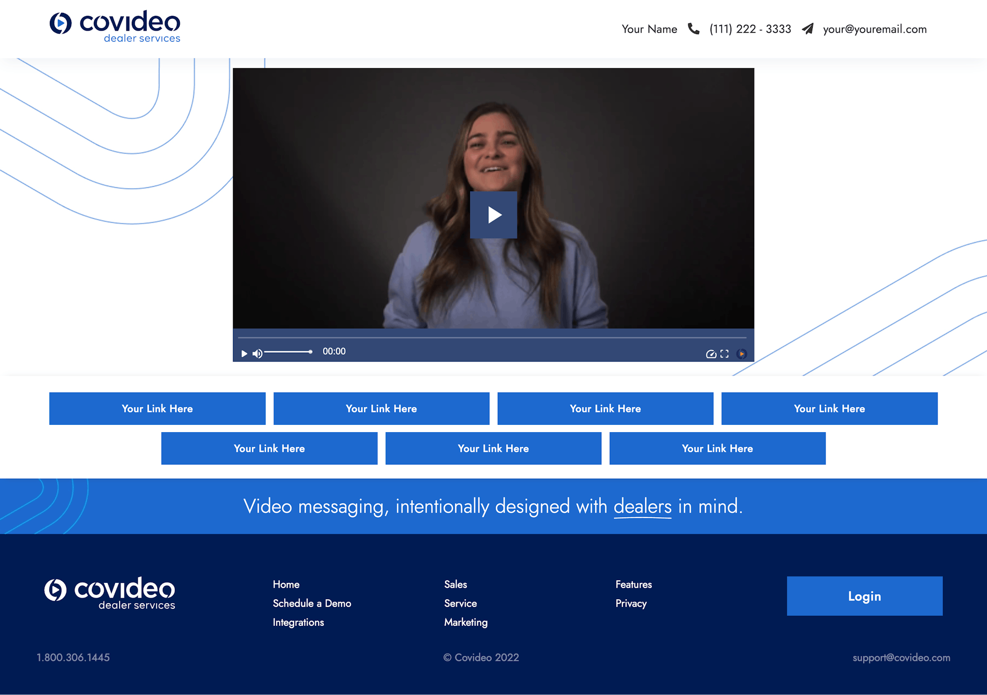 Covideo's Dealer Service Branded Video Landing Page