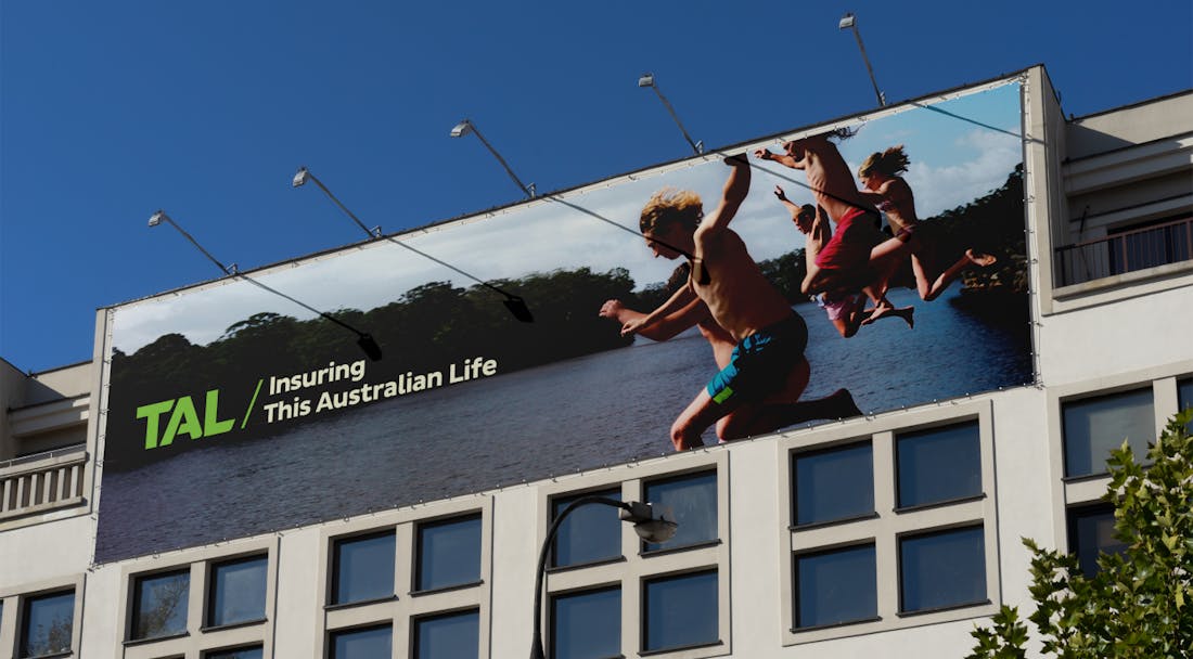 An image of a billboard, with the words "TAL - Insuring This Australian Life"