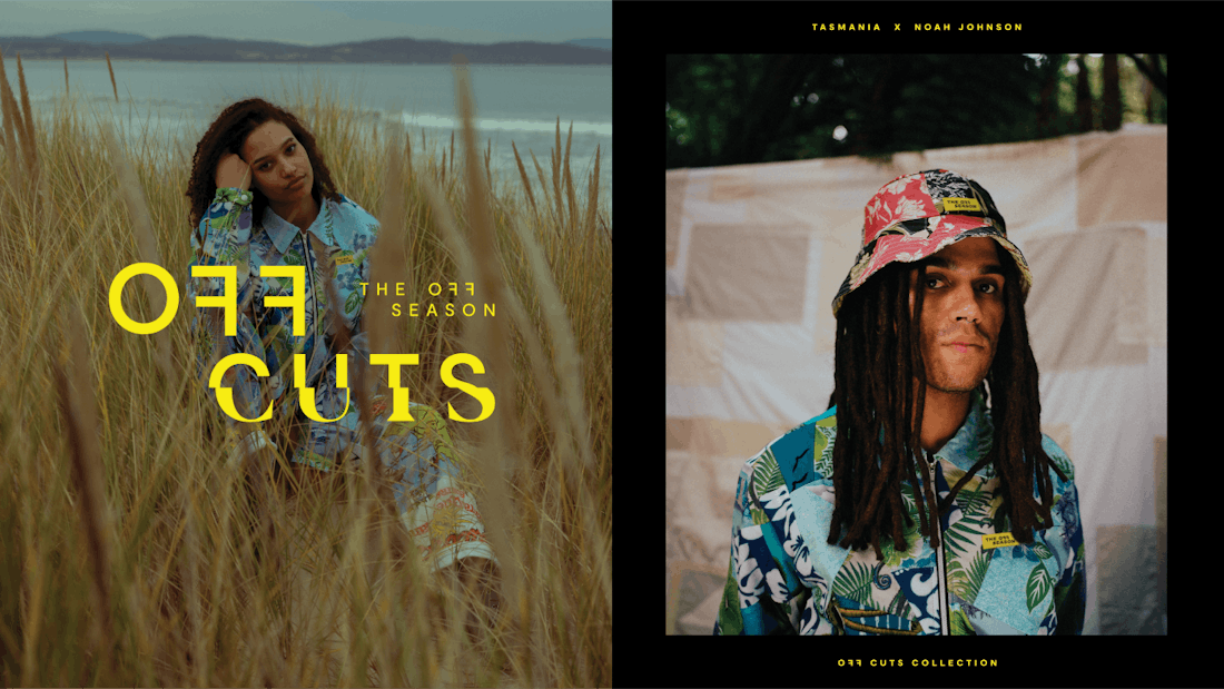 Two poster designs for the Off Cuts collection.
