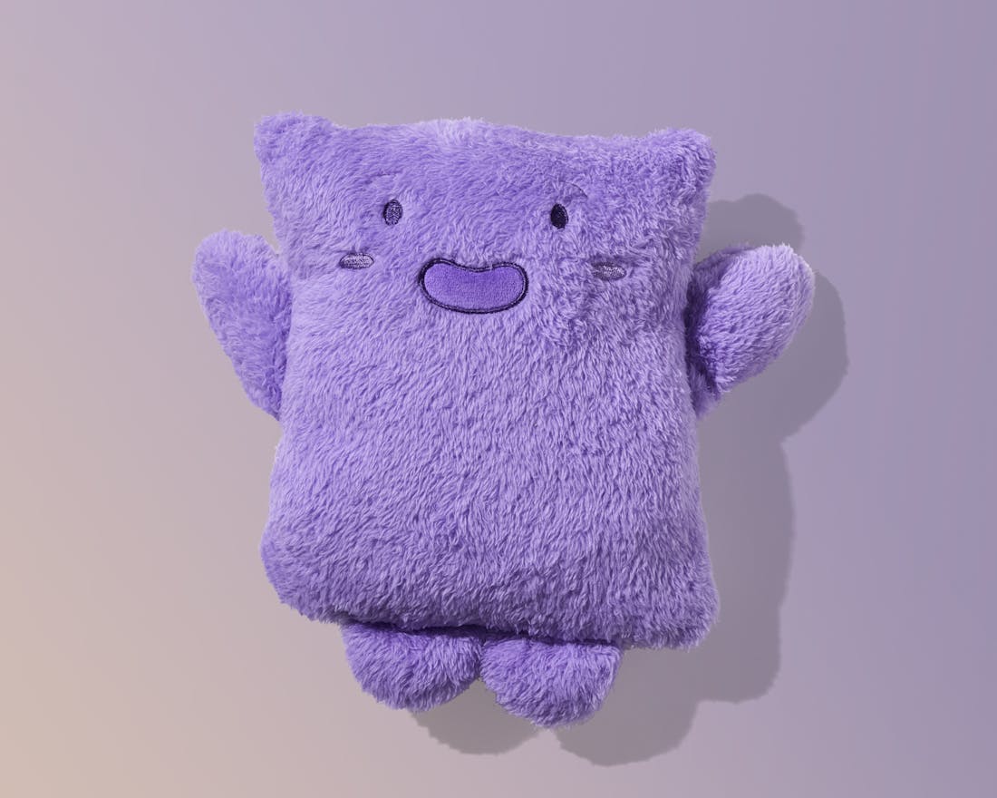 An image of a purple plushy toy.