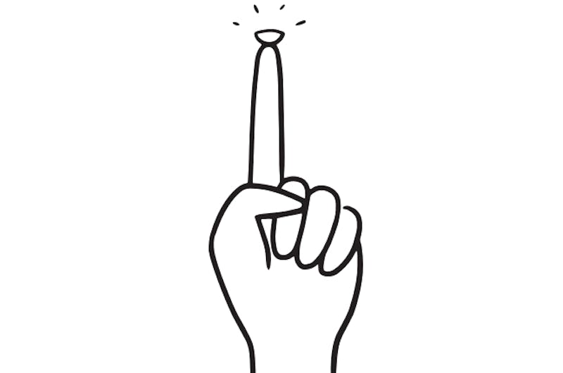 drawn image of contact lens balancing on finger