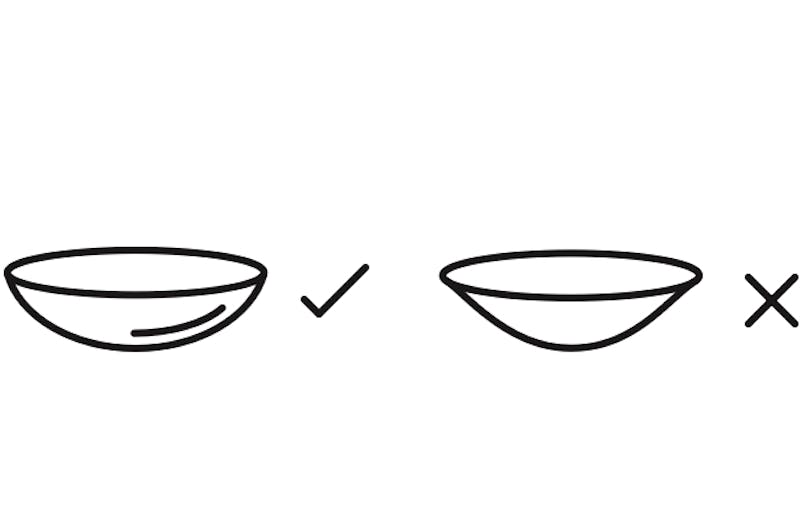 the correct way up for contact lenses