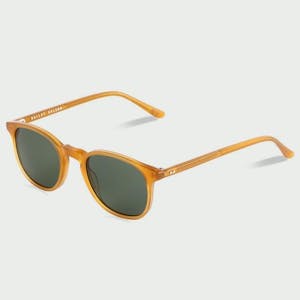 Side profile of the Palmer round yellow acetate Bailey Nelson sunglasses in Caramel