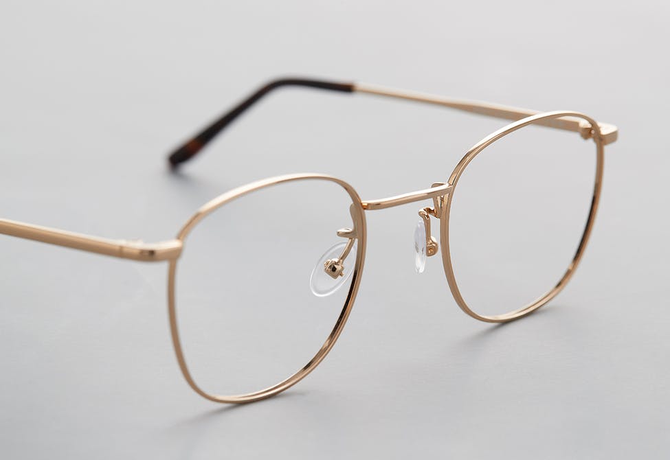 A square gold metal frame pair of Bailey Nelson glasses