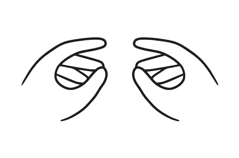 drawn image of hands