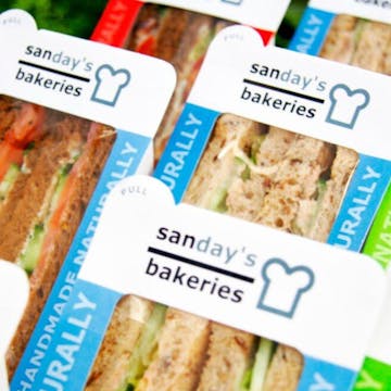 verzameling voorverpakte sandwiches van Sanday's Bakeries