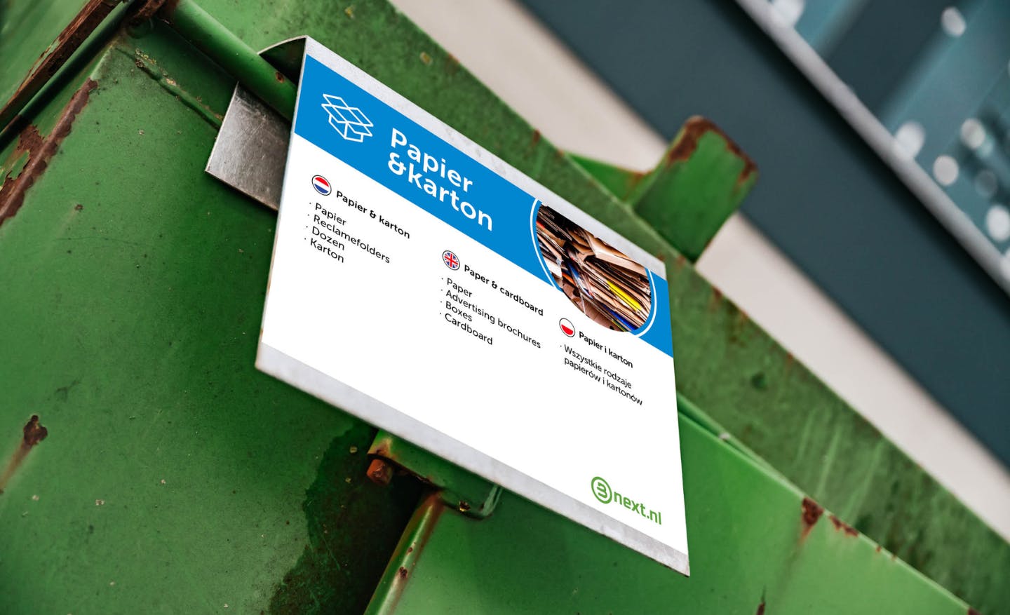 Papier en karton container voor gescheiden afval