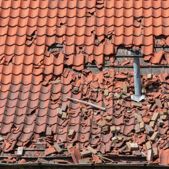 voorbeeld van dakpannen afval