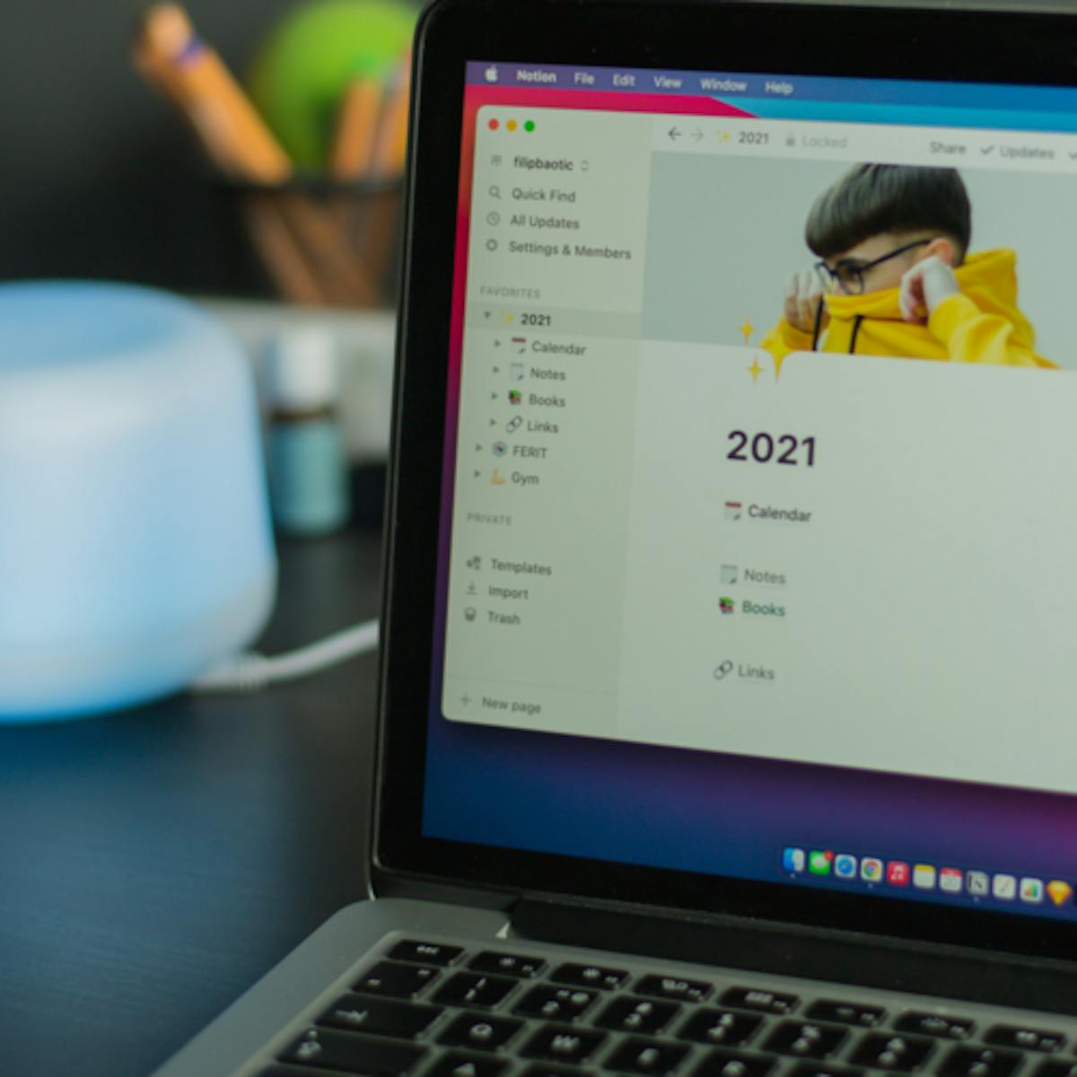 A laptop screen
