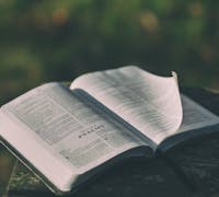 Bible with pages turning