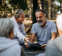 happy middle age couple