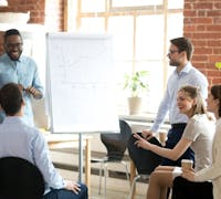 man leading a business workshop