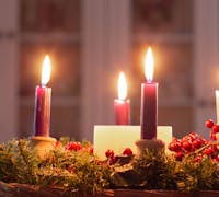 advent candles glowing