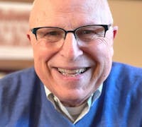 Bob Lonac in a blue sweater