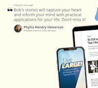 a testimonial about the book, Live Large!