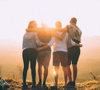 friends at sunset