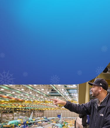 a man enjoying the Boeing Factory Tour