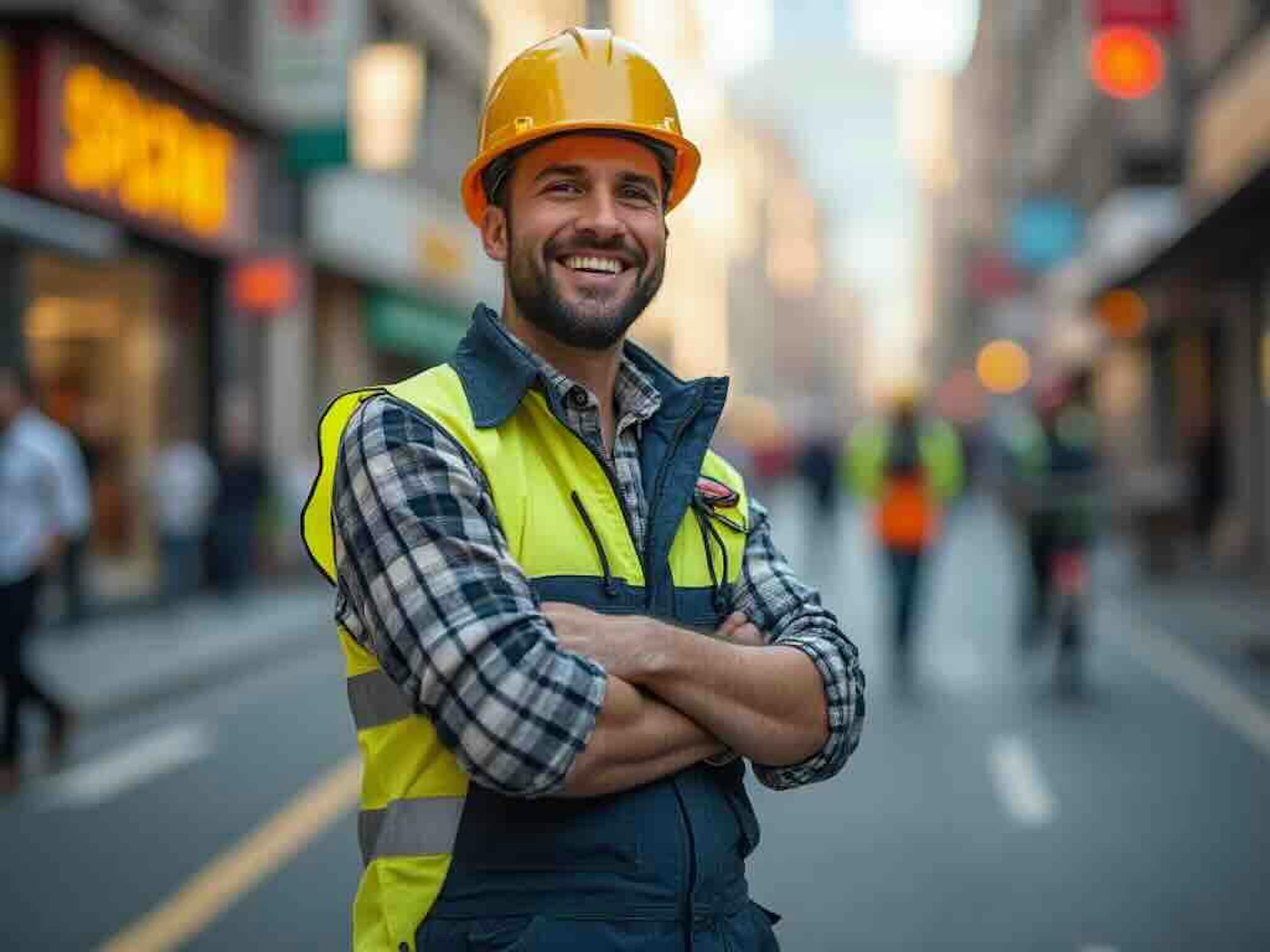 Happy worker man