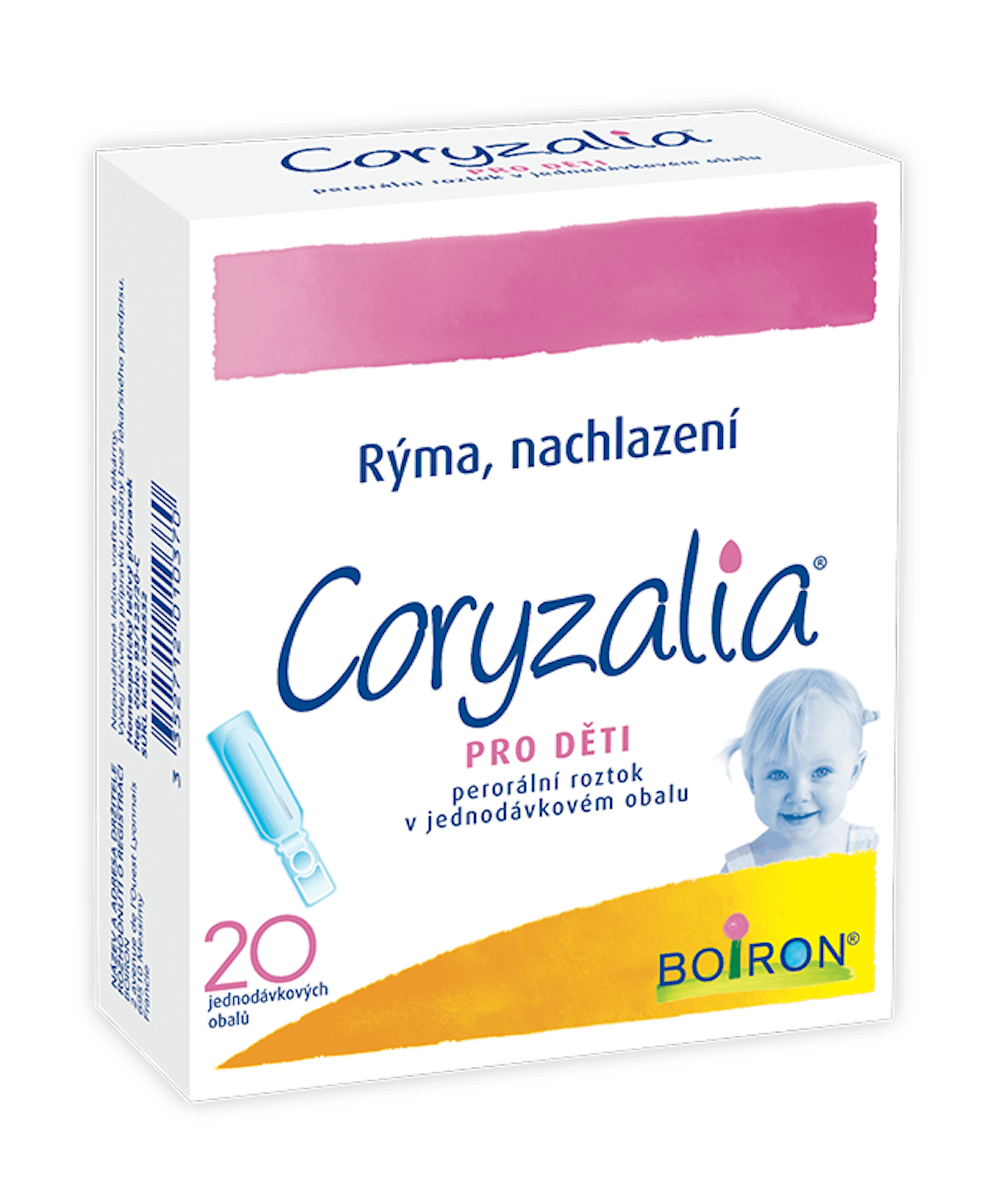 Coryzalia pro deti, homeopatický léčivý přípravek rýma, nachlazení, výtok z nosu, kýchání, pocit ucpaného nosu , slzení. 
Pro děti od narození do 12 let.
