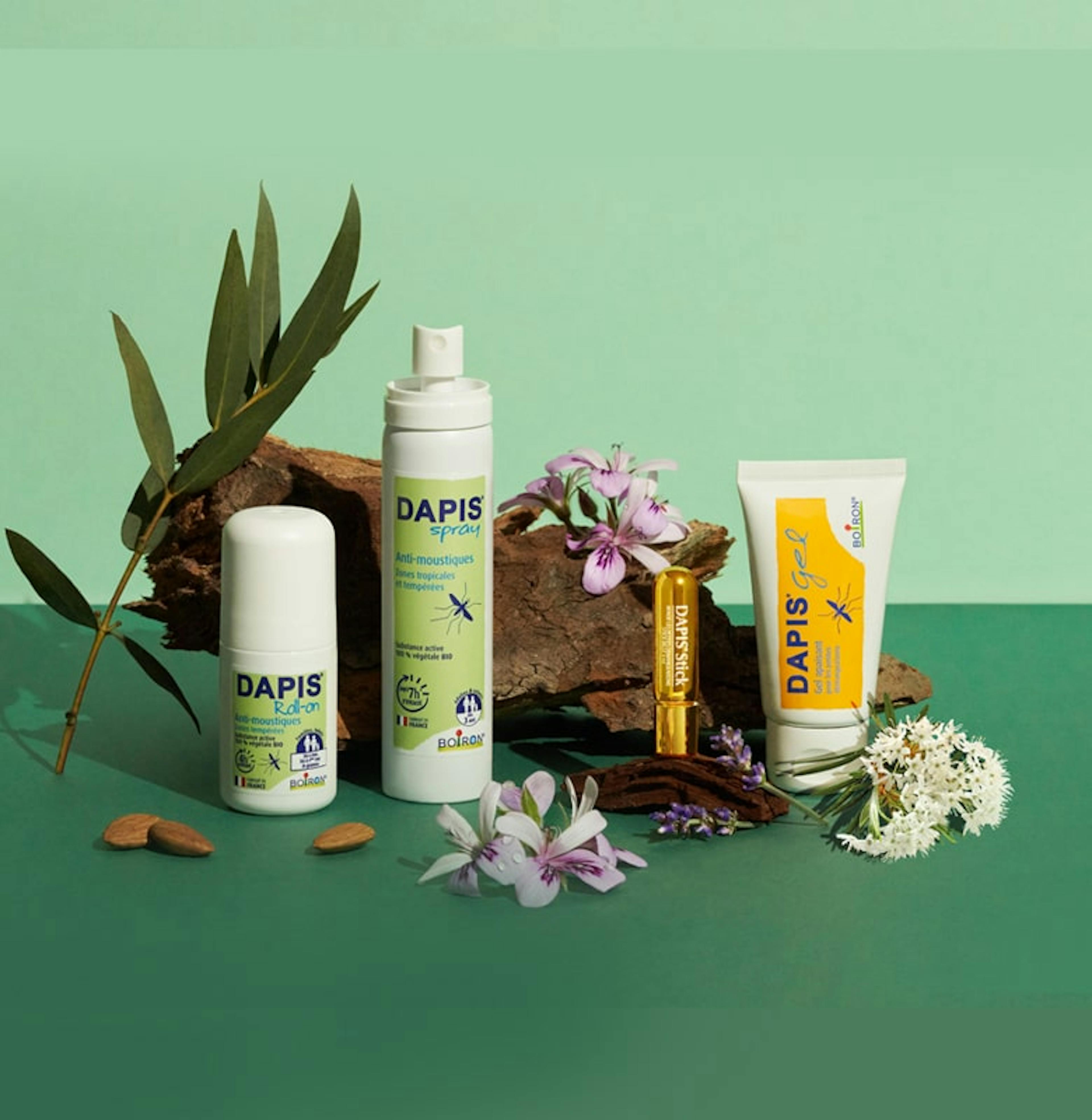Gamme Dapis Boiron sur fond vert